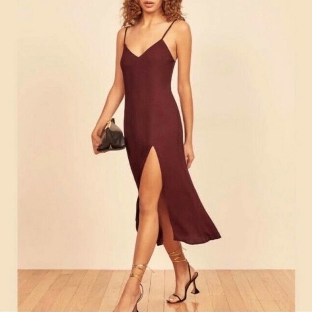 Reformation Crimini Plum Midi Slip